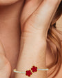 Pavé Cubic Zirconia Wrap Bracelet with Double Resin Clover in Gold-Plated Brass, photo 9