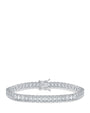 Emerald-Cut Cubic Zirconia Tennis Bracelet in Rhodium-Plated Brass, photo 1