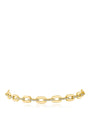 Pulsera de eslabones ovalados con detalles de zirconia cúbica en latón bañado en oro, foto 1