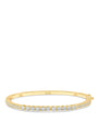 Graduated Round Cubic Zirconia Bangle in Gold-Plated or Rhodium-Plated Brass, photo 2