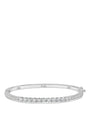 Graduated Round Cubic Zirconia Bangle in Gold-Plated or Rhodium-Plated Brass, photo 1