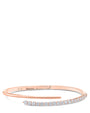 Pulsera envolvente con zirconias cúbicas redondas en latón bañado en rodio o en oro rosa, foto 2