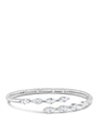 Marquise Cubic Zirconia Hinged Bypass Bracelet in Rhodium-Plated Brass, photo 1