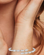Marquise Cubic Zirconia Hinged Bypass Bracelet in Rhodium-Plated Brass, photo 2