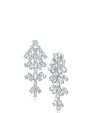 Aretes en cascada con zirconias cúbicas marquesa en latón bañado, foto 1