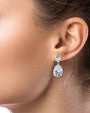 Aretes colgantes de doble pera con zirconias cúbicas en latón bañado en rodio, foto 2
