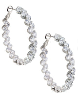 Round Cubic Zirconia Hoop Earrings in Sterling Silver