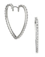 Aretes de aro en forma de corazón con zirconias cúbicas redondas en latón bañado en oro o en rodio, foto 1