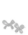 Pavé Cubic Zirconia Bow Stud Earrings in Gold-Plated or Rhodium-Plated Brass, photo 1