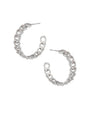Aretes de aro de eslabones con pavé de zirconias cúbicas en latón bañado en rodio, foto 1