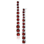 Graduated Red Cubic Zirconia Drop Earrings in Rhodium-Plated Brass, photo 1