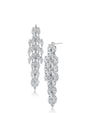 Aretes colgantes de racimo con zirconias cúbicas talla marquesa en latón bañado en rodio, foto 1