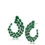 Aretes en espiral con zirconias cúbicas en forma de pera en latón bañado en rodio, foto 3