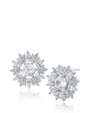 Aretes Starburst con zirconias cúbicas redondas y en talla pera en latón bañado en rodio, foto 1