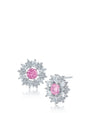 Aretes Starburst con zirconias cúbicas redondas y en talla pera en latón bañado en rodio, foto 4