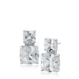 Double Cushion-Cut Cubic Zirconia Drop Earrings in Rhodium-Plated Brass, photo 1