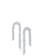 Aretes de flecos con zirconias cúbicas marquesa y pera en latón bañado en rodio, foto 1