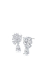 Aretes de racimo pequeños con zirconias cúbicas talla pera en latón bañado en rodio, foto 1