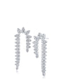 Aretes en forma de U con picos de zirconias cúbicas en forma de pera en latón bañado en rodio, foto 1