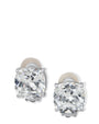 Aretes de clip con zirconias cúbicas talla cojín en plata de ley, foto 1