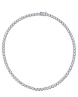 Round Cubic Zirconia Tennis Necklace in Sterling Silver