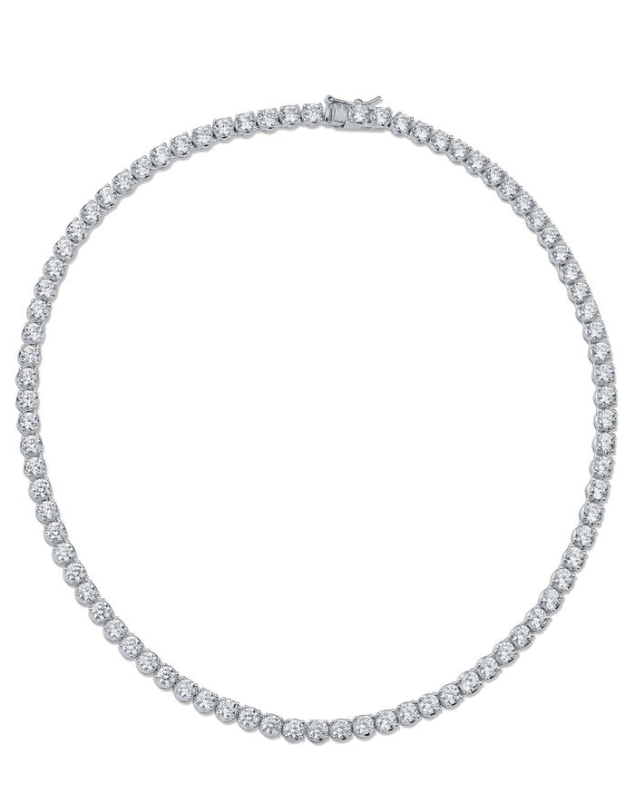 Collar tenis de zirconias cúbicas redondas en plata de ley, foto 1
