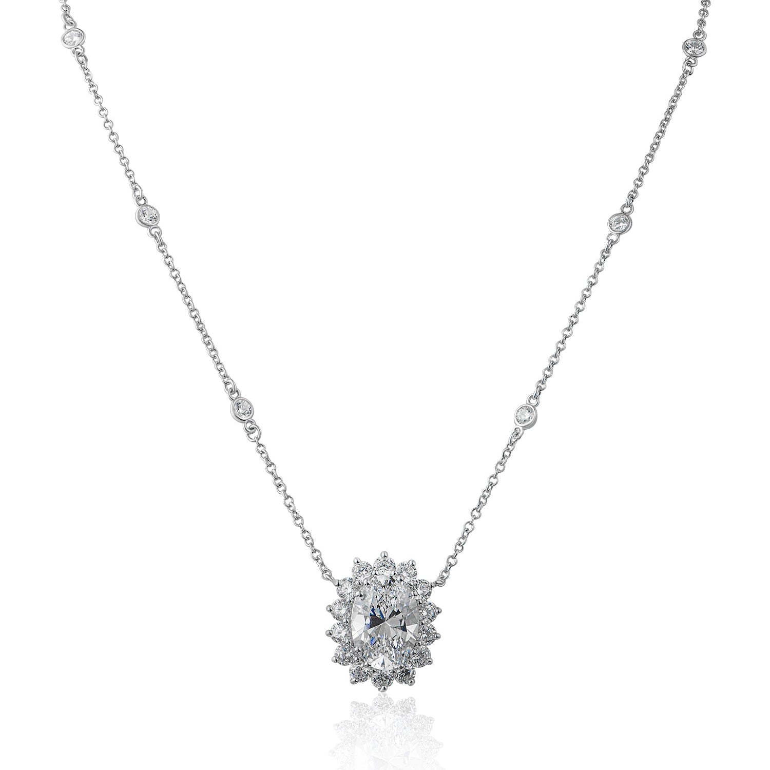 Collar con colgante Starburst de zirconias cúbicas en plata de ley, foto 1