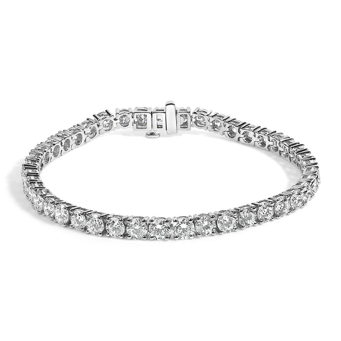 Pulsera tenis certificada IGI con diamantes cultivados en laboratorio de 11 ct. p.t. en oro blanco de 14K, foto 1