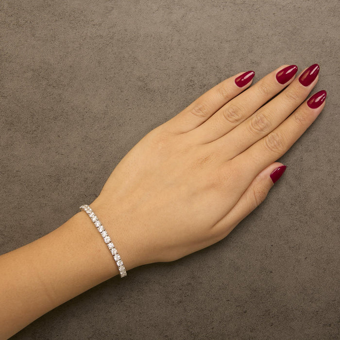 Pulsera tenis certificada IGI con diamantes cultivados en laboratorio de 11 ct. p.t. en oro blanco de 14K, foto 5