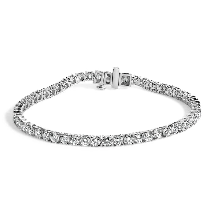 Pulsera tenis certificada IGI con diamantes cultivados en laboratorio de 11 ct. p.t. en oro blanco de 14K, foto 2