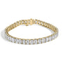 Pulsera tenis certificada IGI con diamantes cultivados en laboratorio de 18 1/2 ct. p.t. en oro amarillo de 14K, foto 1