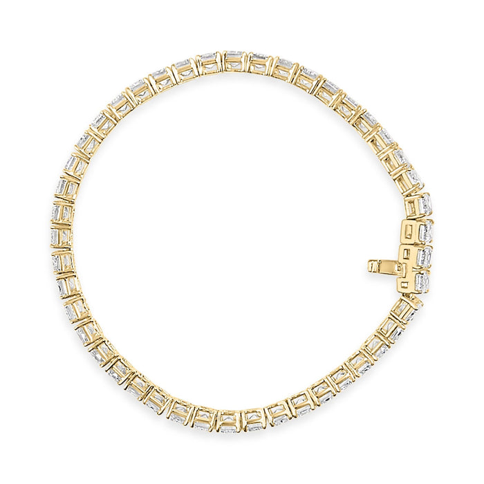 Pulsera tenis certificada IGI con diamantes cultivados en laboratorio de 18 1/2 ct. p.t. en oro amarillo de 14K, foto 4