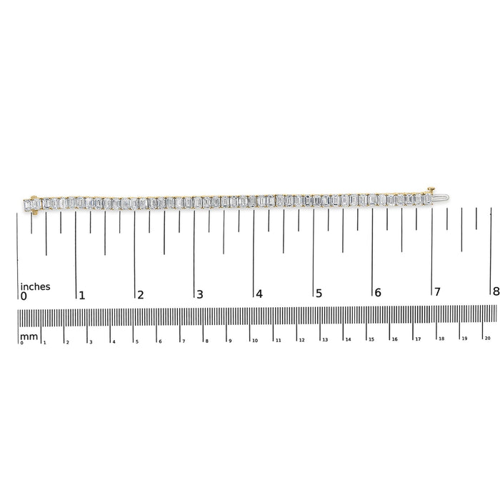 Pulsera tenis certificada IGI con diamantes cultivados en laboratorio de 18 1/2 ct. p.t. en oro amarillo de 14K, foto 6