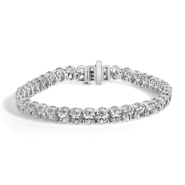 18 1/2 Ct. T.W. IGI Certified Oval-Cut Lab-Grown Diamond Tennis Bracelet in 14K Gold, photo 2