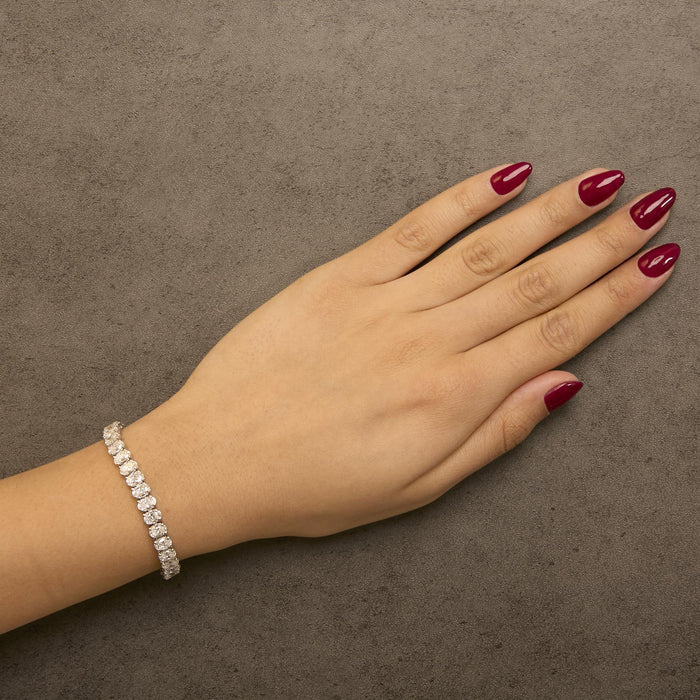 18 1/2 Ct. T.W. IGI Certified Oval-Cut Lab-Grown Diamond Tennis Bracelet in 14K Gold, photo 6