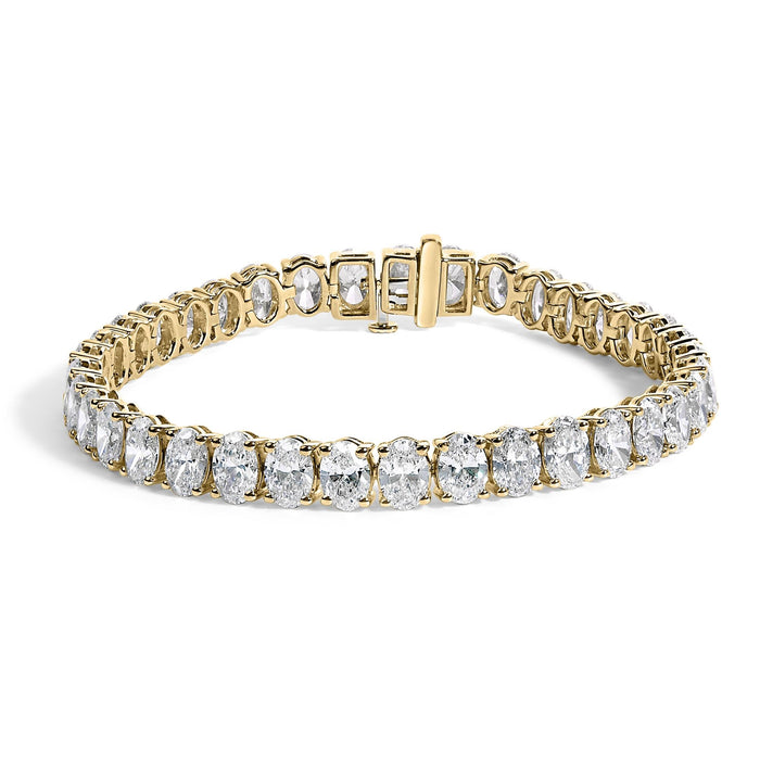 18 1/2 Ct. T.W. IGI Certified Oval-Cut Lab-Grown Diamond Tennis Bracelet in 14K Gold, photo 1