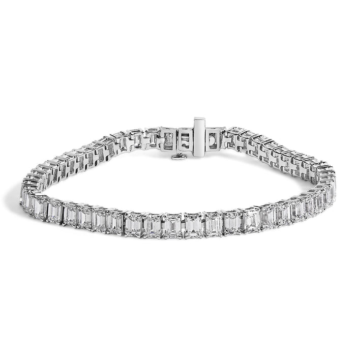 Pulsera tenis certificada IGI con diamantes cultivados en laboratorio de 10 ct. p.t. en oro blanco de 14K, foto 1