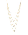 Round Cubic Zirconia Triple Layered Necklace in Plated Brass, photo 1