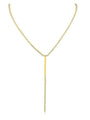 Collar en Y con barra y zirconias cúbicas redondas en latón bañado en oro de 18K, foto 1