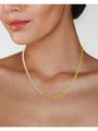 Collar mitad tenis y mitad cadena con zirconias cúbicas redondas en latón bañado en oro de 18K, foto 3