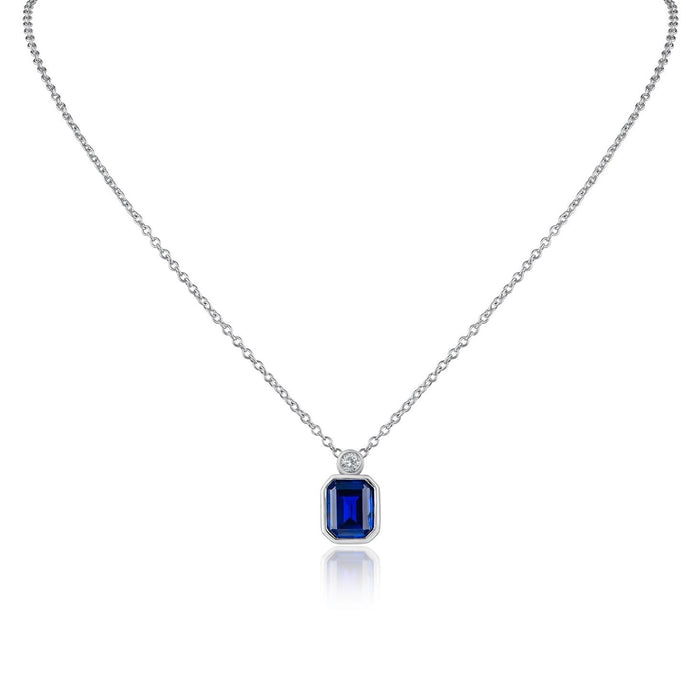 Collar con colgante de zirconia cúbica en engaste de bisel en latón, foto 4