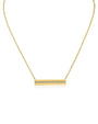 Collar con colgante de barra horizontal con zirconias cúbicas pavé en latón bañado, foto 1
