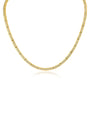 Collar tipo gargantilla con zirconias cúbicas en engaste pavé en latón bañado en oro de 14K, foto 1
