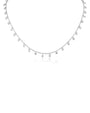 Collar con dijes mini de zirconia cúbica de varias formas en latón bañado en rodio, foto 1