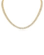 Collar tenis con zirconias cúbicas marquesa alternadas en latón bañado en oro o en rodio, foto 2