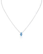 Pear Cubic Zirconia Pendant Necklace in Rhodium-Plated Brass, photo 1