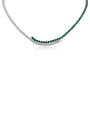 Cubic Zirconia Bypass Wrap Tennis Necklace in Rhodium-Plated Brass, photo 2