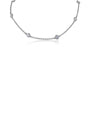 Bezel-Set Round Cubic Zirconia Station Necklace in Rhodium-Plated Brass, photo 1