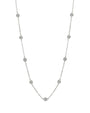 Collar de estaciones con zirconias cúbicas redondas en engaste de bisel y acabado bañado en rodio, foto 1