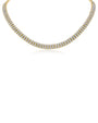 Collar tipo gargantilla de doble hilera con zirconias cúbicas redondas en latón bañado en oro, foto 1